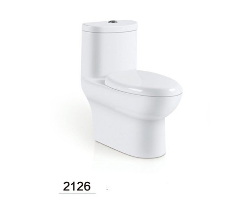 classic gloosy white one piece siphonc toilet