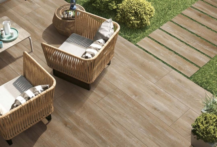 2cm non slip wooden look outdoor tile