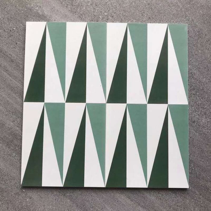 8 in. x 8 in. green hand made moroccan tile