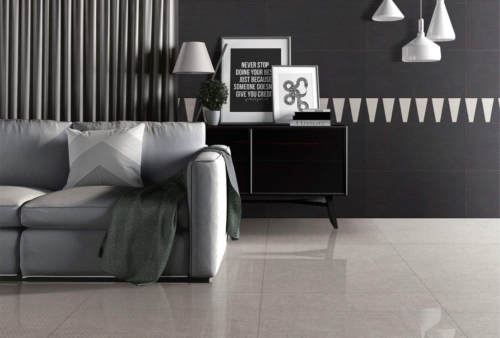 grey double loading polished floor tile