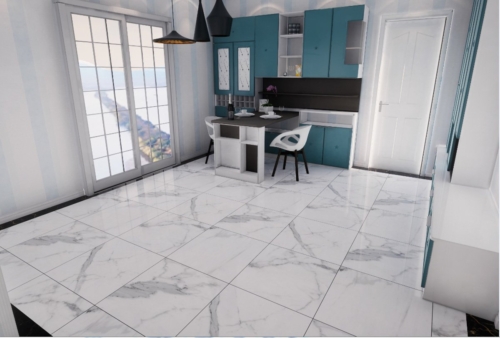 white calacatta marble tiles