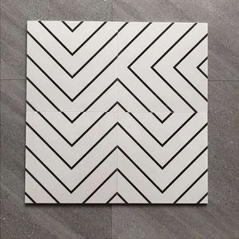 8" x 8" white geometric moroccan tiles for bathroom