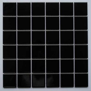 48*48mm black matt modern square ceramic mosaic tiles for bathroom