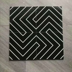 8" x 8" black geometric moroccan tiles for bathroom