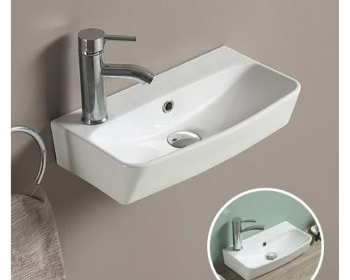 ceramic white bathroom floating sink & above counter sink