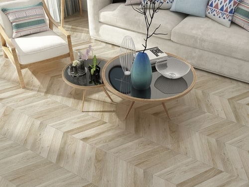 herringbone wooden tiles