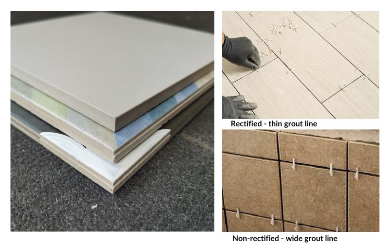 Difference between rectified and non rectified tiles