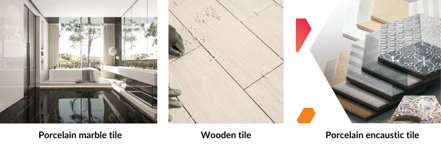 porcelain tile wide range designs